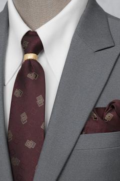 Bộ Suit Xám Chấm Bi Classic Fit TGS354